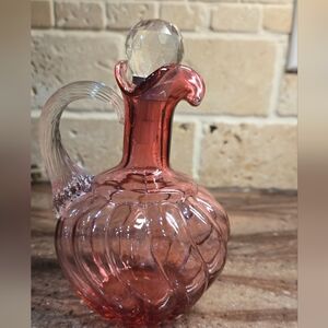 Elegant Pink Glass Cruet